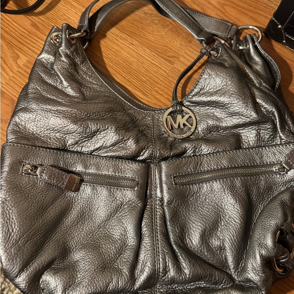 Michael Kors Metallic Silver Hobo Bag